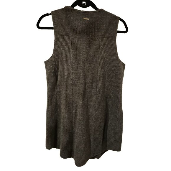 Saint James Ribbed Wool Knitted Vest Cardigan Women Sz MED Gray Made in FRANCE - Picture 3 of 9